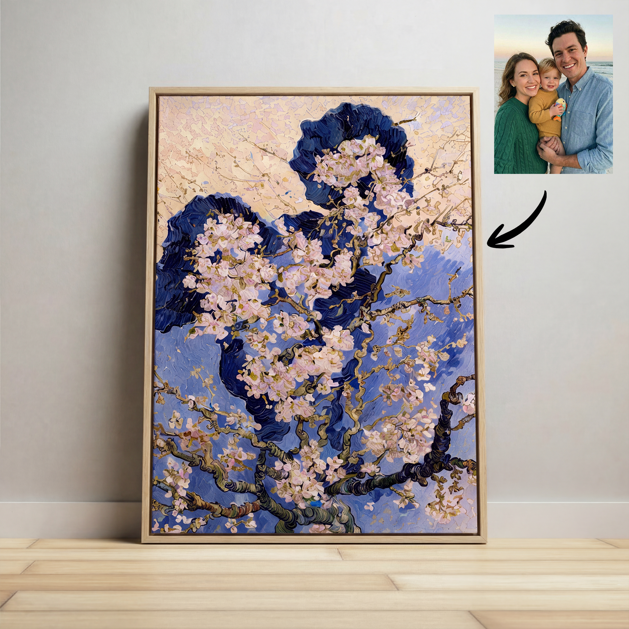 CUSTOM VAN GOGH ALMOND BLOSSOM INSPIRED FRAMED CANVAS