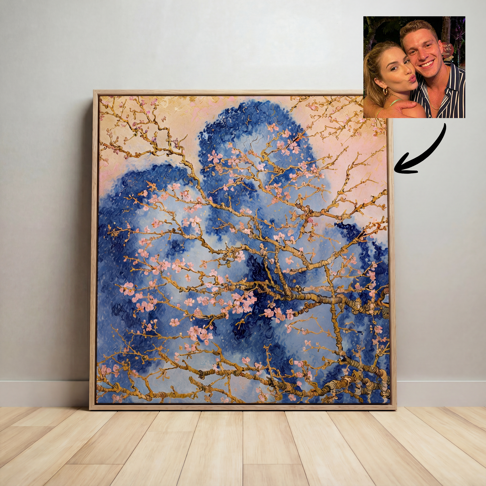 CUSTOM VAN GOGH ALMOND BLOSSOM INSPIRED FRAMED CANVAS