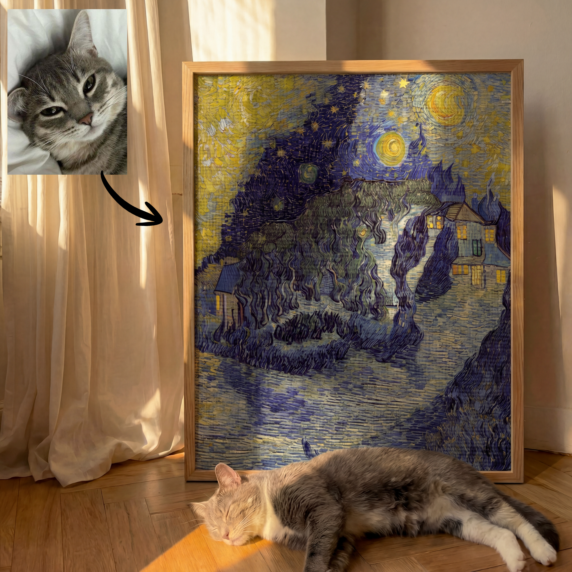 CUSTOM VAN GOGH INSPIRED FRAMED CANVAS